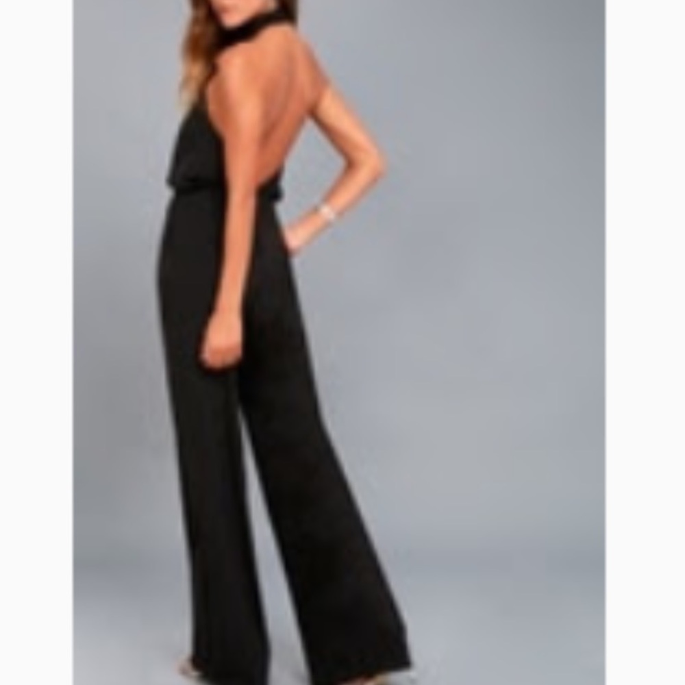 size small black halter Lulus jumpsuit